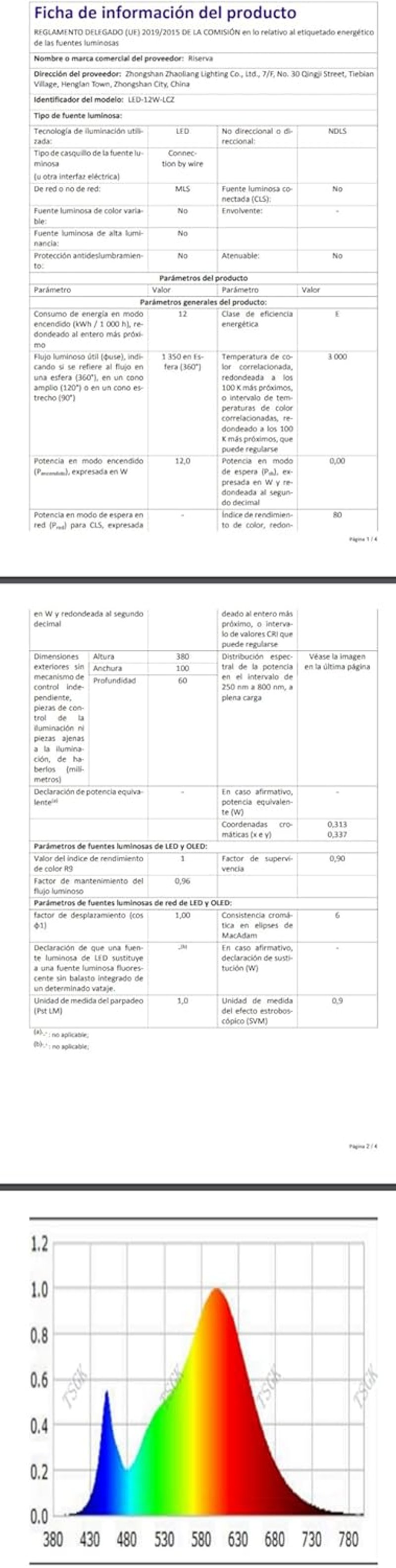 Riserva LED fürdőszobai tükör lámpa 12W, 300° forgatható, meleg fehér