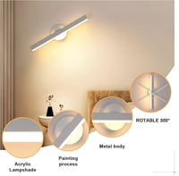 Riserva LED fürdőszobai tükör lámpa 12W, 300° forgatható, meleg fehér 4