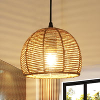 Riserva Vintage E27 Rattan Mennyezeti Lámpa Retro Csillár 20 cm 1