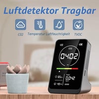 Detektor CO2 RISOON – Prenosný merač kvality ovzdušia s 2500 mAh batériou, displejom CO2/TVOC/teploty/vlhkosti a alarmom vetrania v interiéri 2
