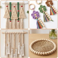 RITOLLO 140 buc. Mărgele din lemn 20 mm, Bile din lemn natural cu gaură, Mărgele rotunde din lemn pentru înșirare (gaură 4-5 mm), DIY Bijuterii, Macrame, Pictură și Decor 5