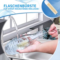 Rivasen Držiak na fľaše SodaStream s odkvapkávačom z nehrdzavejúcej ocele pre 3 fľaše a držiakom na uzávery, čierny, 15,5x10,5x30 cm, pre fľaše Crystal a Emil 6