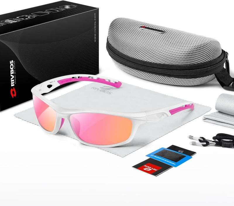 RIVBOS RB833 Sunglasses Cycling Glasses Sports Glasses for Women Men Polarised TR90 Super Light Unbreakable Frame UV400 Hiking Running Golf and Fishing