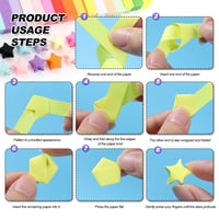 Rjayaa papierové prúžky na tvorenie, 1350 ks papierových prúžkov na origami hviezdičky, farebné papierové prúžky na kreatívne tvorenie 3