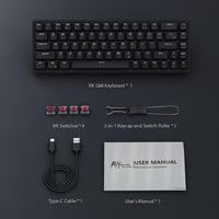 RK ROYAL KLUDGE G68 Mechanikus Gamer Billentyűzet - 65% Kompakt, RGB, Vezeték Nélküli/Bluetooth/USB, Hot-Swap, Piros Kapcsoló, Fekete 7