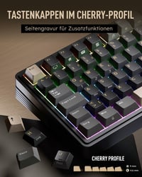 Tastatură mecanică RK ROYAL KLUDGE M100 cu ecran și buton rotativ, 96% gasket, QWERTZ cu tastatură numerică, BT, 2.4GHz, USB-C, RGB, 8000mAh, hotswap, Creamy, negru 5