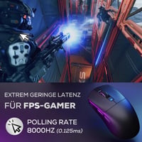 RK ROYAL KLUDGE M3 Vezeték Nélküli Gamer Egér, 30K DPI PAW3950 Szenzor, 47g Ultrakönnyű, 8K Polling, 3 Módú Csatlakozás, 5 Programozható Gom 4