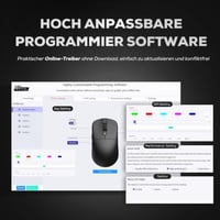 RK ROYAL KLUDGE M3 Vezeték Nélküli Gamer Egér, 30K DPI PAW3950 Szenzor, 47g Ultrakönnyű, 8K Polling, 3 Módú Csatlakozás, 5 Programozható Gom 6