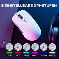 RK ROYAL KLUDGE M3 Wireless Gaming Egér 47g Ultralight 30K DPI 8K Polling Fehér 5