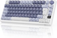 RK ROYAL KLUDGE M75 Vezeték Nélküli Mechanikus Gamer Billentyűzet, 75% TKL, RGB, QWERTZ, OLED Kijelzővel, Hot-Swap Red Switch, Levendula Lil 1