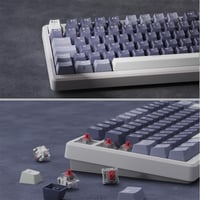 RK ROYAL KLUDGE M75 Vezeték Nélküli Mechanikus Gamer Billentyűzet, 75% TKL, RGB, QWERTZ, OLED Kijelzővel, Hot-Swap Red Switch, Levendula Lil 10