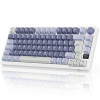 RK ROYAL KLUDGE M75 Bežična Mehanička Tipkovnica za Igre, 75% TKL, RGB, QWERTZ, OLED Zaslon, Hot-Swap Brown Switch, Ljubičasta 1