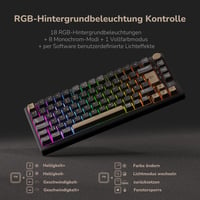 RK ROYAL KLUDGE M75 75% TKL Mechanikus Gamer Billentyűzet, RGB Háttérvilágítás, OLED Kijelző, Hot-Swap Brown Switch, Vezeték Nélküli/Bluetoo 6