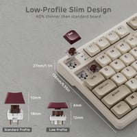 RK ROYAL KLUDGE N80 Mechanikus Billentyűzet 75% Wireless Bluetooth USB-C Brown Switch 5