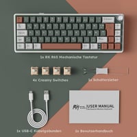 RK ROYAL KLUDGE R65 Gamer Billentyűzet 60% Elrendezés, Vezeték Nélküli Bluetooth/2.4G/USB-C, RGB Háttérvilágítás, Hot-Swap Creamy Kapcsolók, 9