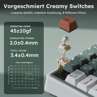 RK ROYAL KLUDGE R65 Gamer Billentyűzet 60% Elrendezés, Vezeték Nélküli Bluetooth/2.4G/USB-C, RGB Háttérvilágítás, Hot-Swap Creamy Kapcsolók, 5