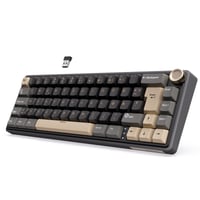 RK ROYAL KLUDGE R65 Mehanička igraća tipkovnica - 60% kompaktna, bežična, RGB, PBT kapice tipki, QWERTZ, hot swap linear prekidači, 3 veze 1
