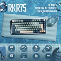 RK ROYAL KLUDGE R75 Mechanikus Billentyűzet - 75% TKL Vezeték Nélküli Gamer Billentyűzet, RGB, Bluetooth/2.4G/USB-C, Hot-Swap Linear Creamy  2
