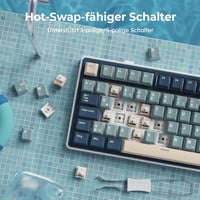 RK ROYAL KLUDGE R75 Mechanikus Billentyűzet - 75% TKL Vezeték Nélküli Gamer Billentyűzet, RGB, Bluetooth/2.4G/USB-C, Hot-Swap Linear Creamy  6