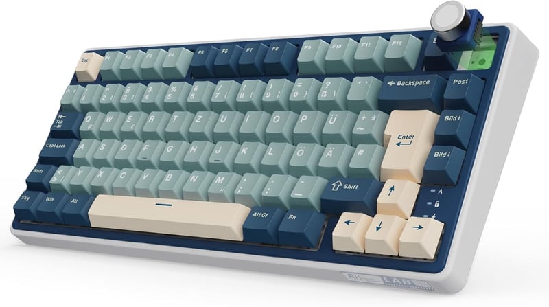 RK ROYAL KLUDGE R75 Mechanikus Billentyűzet - 75% TKL Vezeték Nélküli Gamer Billentyűzet, RGB, Bluetooth/2.4G/USB-C, Hot-Swap Linear Creamy 