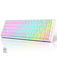 Tastatură mecanică wireless RK Royal Kludge RK G68, 65%, RGB, switch-uri albastre - alb 1