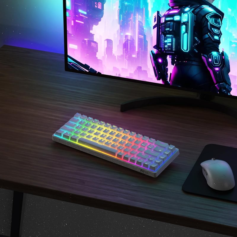 RK ROYAL KLUDGE RK G68 Wireless Mechanikus Billentyűzet 65% RGB Gaming Kék Switch
