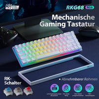 RK ROYAL KLUDGE RK G68 Wireless Mechanikus Billentyűzet 65% RGB Gaming Kék Switch 2