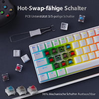 RK ROYAL KLUDGE RK G68 Wireless Mechanikus Billentyűzet 65% RGB Gaming Kék Switch 4