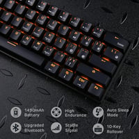 RK ROYAL KLUDGE RK61 Kompakt Mechanikus Gamer Billentyűzet - 61 Gombos, Cserélhető Kék Kapcsolók, 3 Módú Csatlakozás, Háttérvilágítás, Windo 6