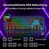 RK ROYAL KLUDGE RK61 RGB 60% Mechanikus Gamer Billentyűzet, Vezeték Nélküli/Vezetékes Bluetooth, Hot-Swap Lineáris Red Switch, Többeszközös  4