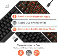 RK Royal Kludge RK61-US 60% Mechanikus Billentyűzet Vezeték Nélküli Bluetooth USB 2