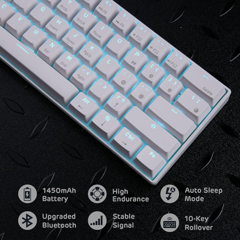 RK Royal Kludge RK61-US 60% Mechanikus Billentyűzet Vezeték Nélküli Bluetooth USB