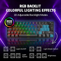 RK ROYAL KLUDGE RK61 Vezeték Nélküli Mechanikus Billentyűzet - Hot Swap, RGB Háttérvilágítás, 3 Módú Csatlakozás, 60% Kompakt, Win/Mac/Andro 7
