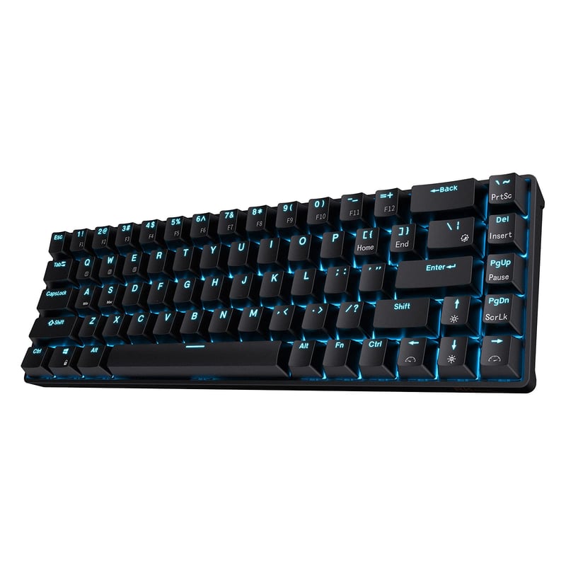 Mechanická klávesnica RK Royal Kludge RK68, 65 %, Bluetooth, tiché červené spínače – čierna