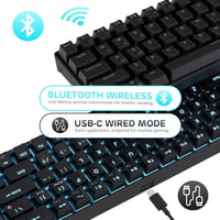 RK ROYAL KLUDGE RK68 Wireless Mechanikus Billentyűzet 65% Kompakt Bluetooth Gaming Csere Kapcsoló Fekete 4