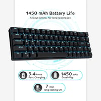 RK ROYAL KLUDGE RK68 Wireless Mechanikus Billentyűzet 65% Kompakt Bluetooth Gaming Csere Kapcsoló Fekete 8