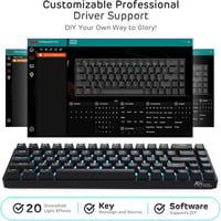 RK ROYAL KLUDGE RK68 Wireless Mechanikus Billentyűzet 65% Kompakt Bluetooth Gaming Csere Kapcsoló Fekete 7