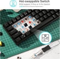 RK ROYAL KLUDGE RK68 Wireless Mechanikus Billentyűzet 65% Kompakt Bluetooth Gaming Csere Kapcsoló Fekete 3