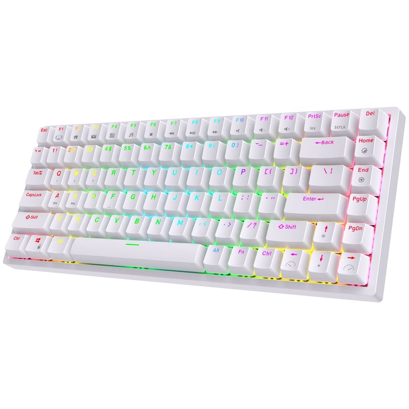 Tastatură Mecanică de Gaming RK ROYAL KLUDGE RK84 75% RGB Albă - Wireless Bluetooth/2.4GHz
