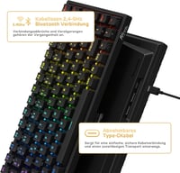 RK ROYAL KLUDGE RK84-DE 75% Mechanikus Gaming Billentyűzet, Brown Switch, RGB Háttérvilágítás 2