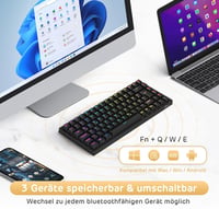 RK ROYAL KLUDGE RK84-DE 75% Mechanikus Gaming Billentyűzet, Brown Switch, RGB Háttérvilágítás 3