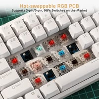 RK Royal Kludge RK84 mechanikus gaming billentyűzet, 84 billentyű, RGB, hot-swap, piros kapcsoló 3