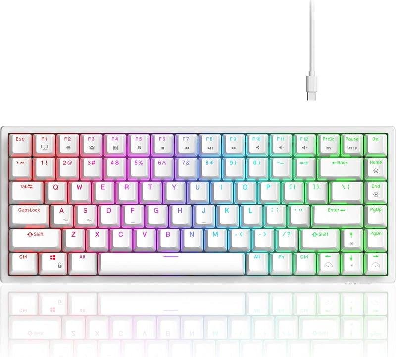 RK Royal Kludge RK84 mechanikus gaming billentyűzet, 84 billentyű, RGB, hot-swap, piros kapcsoló