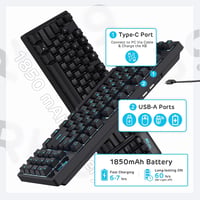 RK ROYAL KLUDGE RK89 85% mechanikus billentyűzet Bluetooth 2.4G USB-C piros kapcsoló 5