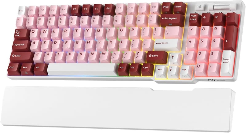 Tastatură mecanică RK Royal Kludge RK96 RGB Limited Edition, cu switch-uri interschimbabile - Darling Pink