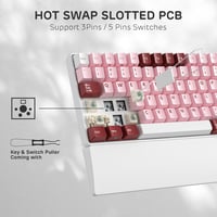 Tastatură mecanică RK Royal Kludge RK96 RGB Limited Edition, cu switch-uri interschimbabile - Darling Pink 5