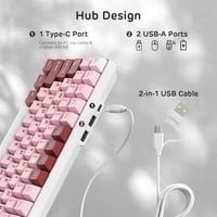 Tastatură mecanică RK Royal Kludge RK96 RGB Limited Edition, cu switch-uri interschimbabile - Darling Pink 3