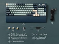 RK ROYAL KLUDGE RK96 RGB mechanikus billentyűzet, 96 gomb, Bluetooth 5.0, erdei kék 8
