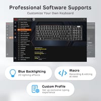 RK ROYAL KLUDGE RK96 RGB mechanikus billentyűzet, 96 gomb, Bluetooth 5.0, erdei kék 7