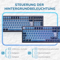 RK ROYAL KLUDGE RK98 Mechanikus Gamer Billentyűzet Vezeték Nélküli 2.4G Bluetooth QWERTZ Brown Switch RGB 4